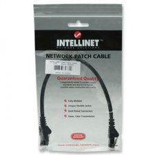 Intellinet hálózati kábel RJ45, Cat6 UTP, 0.5m Fekete, 100% réz kábel és adapter
