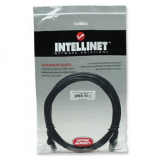 Intellinet hálózati kábel RJ45, Cat6 UTP, 1m Fekete, 100% réz kábel és adapter