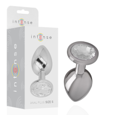 INTENSE ANAL TOYS INTENSE - ALUMÍNIUM FÉM ANÁLIS DUGÓ EZÜST KRISTÁLYOS MÉRET S anál