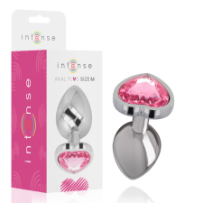  INTENSE – fém anál plug, pink szív, M méret anál