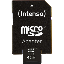 Intenso 4GB Intenso MicroSDHC 20MB/s +Adapter memóriakártya