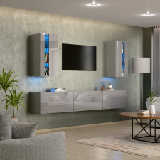 Intenso Concept-21 nappali faliszekrény sor - 240 cm (magasfényű szürke) bútor