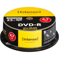 Intenso DVD-R Intenso 4,7GB  25pcs CaseBox printable inkjet 16x (4801154) írható és újraírható média