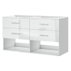 Intenso Fiókos kétszemélyes fürdőszobaszekrény mosdókagylóval Intenso Verso-Duo - 120 cm (magasfényű fehér)