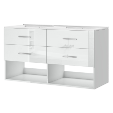 Intenso Fiókos kétszemélyes fürdőszobaszekrény mosdókagylóval Intenso Verso-Duo - 120 cm (magasfényű fehér) fürdőszoba bútor