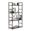 Intenso Home 4 szintes nyitott könyvespolc 59 x 112cm (Fekete) | Univerzális tároló állvány fém lábakkal