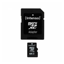 Intenso Micro-SD memóriakártya adapterrel INTENSO 3413490 64 GB 10 osztály memóriakártya