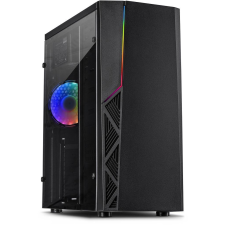 Inter-Tech B-02 RGB táp nélküli ablakos ház fekete (88881330) (it88881330) - Számítógépház számítógép ház