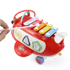 Interaktív repülőgép piros xilofonnal Aga4Kids MR1394 elektronikus játék