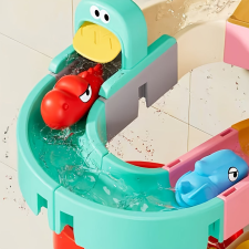  Interaktív vízi játékkészlet dinoszaurusz pályákkal, csúszdákkal és építőkockákkal fürdőszobai játék