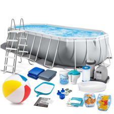 Intex 18in1 Fémvázas medence, kiegészítőkkel 610x305x122cm (26798) medence