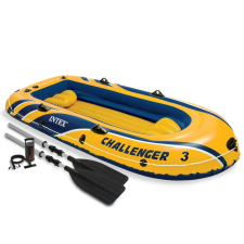 Intex Challenger 68370NP 3 személyes felfújható csónak szett evezőkkel és pumpával csónak tartozék