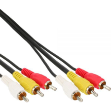 Intos InLine 89602 kompozit videó kábel 2 M 3 x RCA Fekete (89602) kábel és adapter
