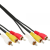 Intos InLine 89603 kompozit videó kábel 3 M 3 x RCA Fekete (89603)