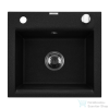 Invena TESALIA 48x44 cm-es gránit mosogató medence,fekete/króm AZ-01-041-B