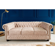 INVICTA Design 3 személyes ülőgarnitúra Chesterfield 200 cm pezsgő bársony bútor