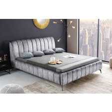 INVICTA Design ágy Rotterdam 160 x 200 cm szürke bársony ágy és ágykellék
