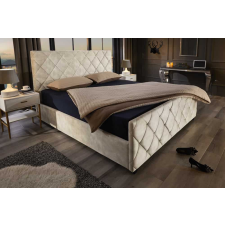 INVICTA Design ágyneműtárolós ágy Royalis 180x200 cm pezsgő bézs bársony ágy és ágykellék