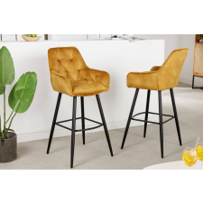 INVICTA Design bárszék Garold mustársárga bársony bútor