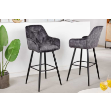 INVICTA Design bárszék Garold szürke bársony bútor