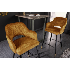 INVICTA Design bárszék Laney mustársárga bársony bútor