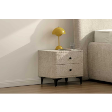 INVICTA Design éjjeliszekrény Lunara 45 cm szürkés bézs bouclé bútor