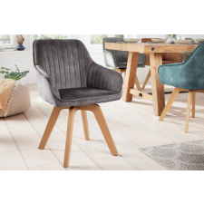 INVICTA Design forgószék Gaura szürke bársony bútor