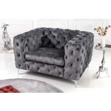 INVICTA Design fotel Rococo sötétszürke bársony bútor