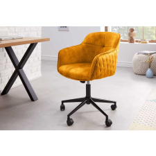 INVICTA Design irodai szék Natasha mustársárga bársony bútor