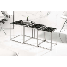 INVICTA ELEMENTS fekete üveg lerakóasztal 40x40x42 bútor