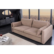 INVICTA Stílusos 3 személyes ágyazható kanapé Nathalie 215 cm szürkésbarna taupe kord bútor