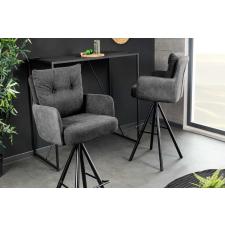 INVICTA Stílusos kartámlás forgó bárszék Maddison II antracit bársony / szövet bútor