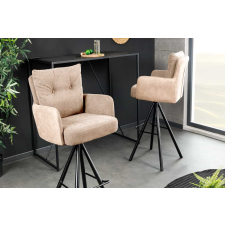 INVICTA Stílusos kartámlás forgó bárszék Maddison II pezsgő bézs bársony / szövet bútor