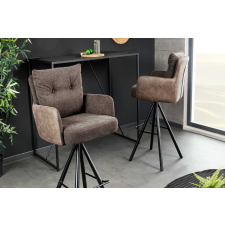 INVICTA Stílusos kartámlás forgó bárszék Maddison II szürkésbarna taupe bársony / szövet bútor