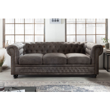 INVICTA Stílusos ülőgarnitúra Chesterfield II 205 cm antik szürke bútor
