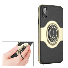 IPAKY Apple iPhone X / XS Védőtok gyűrűvel - Arany tok és táska