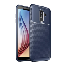 IPAKY Samsung Galaxy A6+ (2018) Szilikon Védőtok - Kék karbon mintás (GP-81061) tok és táska