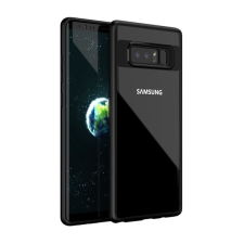 IPAKY Samsung Galaxy Note 8 (SM-N950F) műanyag telefonvédő (szilikon keret, közepesen ütésálló, átlátszó hátlap) fekete tok és táska