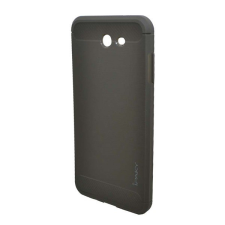 IPAKY szilikon telefonvédő (közepesen ütésálló, szálcsiszolt, karbon minta) SZÜRKE [Samsung Galaxy J7 (2017) SM-J730] tok és táska