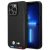 iPhone 14 Pro 6.1" BMW BMHMP14L22PTDK fekete / fekete Bőr Stamp Tricolor MagSafe tok