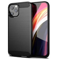  iPhone 17 Pro (6.3") szilikon tok, fekete, Carbon fiber tok és táska
