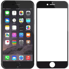  iPhone 6 / 6S üvegfólia, tempered glass, előlapi, 9D, edzett, hajlított, fekete kerettel mobiltelefon kellék
