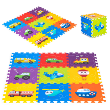 Iplay Mata piankowa dla dzieci pojazdy puzzle 9 elemów 86x86cm iplay játszószőnyeg