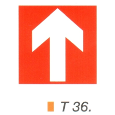  Iránymutató nyíl (piros) tábla t 36. információs címke