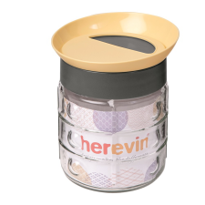 IRIS 148001-582 Sand Üveg Fűszertartó 1000ml - Fekete / Homok (148001-582) konyhai eszköz