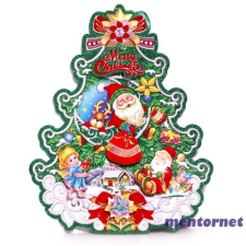 IRIS 3D karácsonyi koszorú mintás /26x32cm 2db karton dekoráció karácsonyi dekoráció