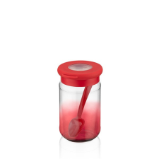  IRIS C-00481 Rainbow piros üveg tároló kanállal 380ml konyhai eszköz