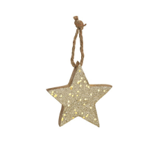 IRIS Csillag 8x8x1cm fa lógatható dísz karácsonyi dekoráció