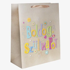 IRIS Dísztasak matt 31x42 cm drapp Boldog szülinapot felirattal ajándéktasak