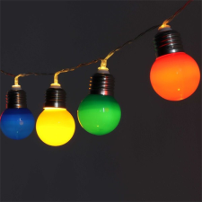 IRIS E27 izzó alakú 3m/IPX3 szabványos/piros, zöld, kék, sárga/20db LED-es/3xAA elemes fénydekoráció világítás